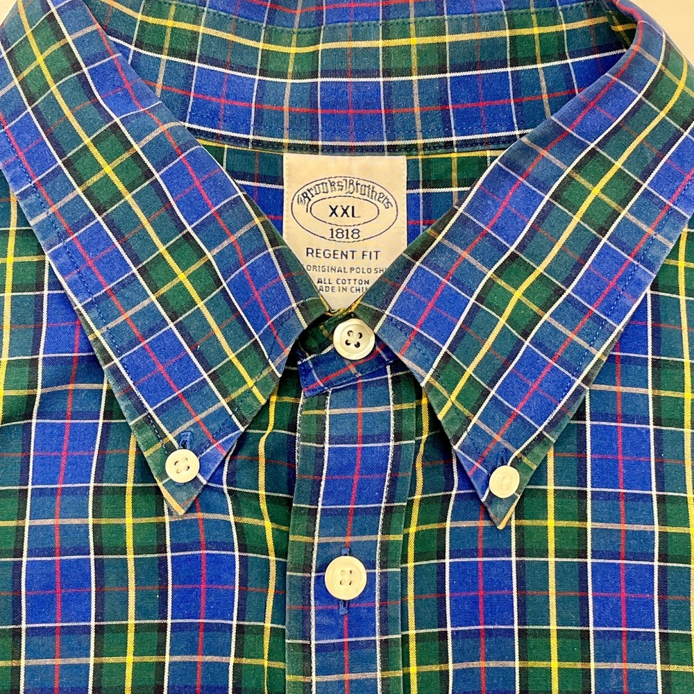 Brooks Brothers XXL Regent Fit Plaid Button Down Lg Sleeve Shirt Men Work Casual